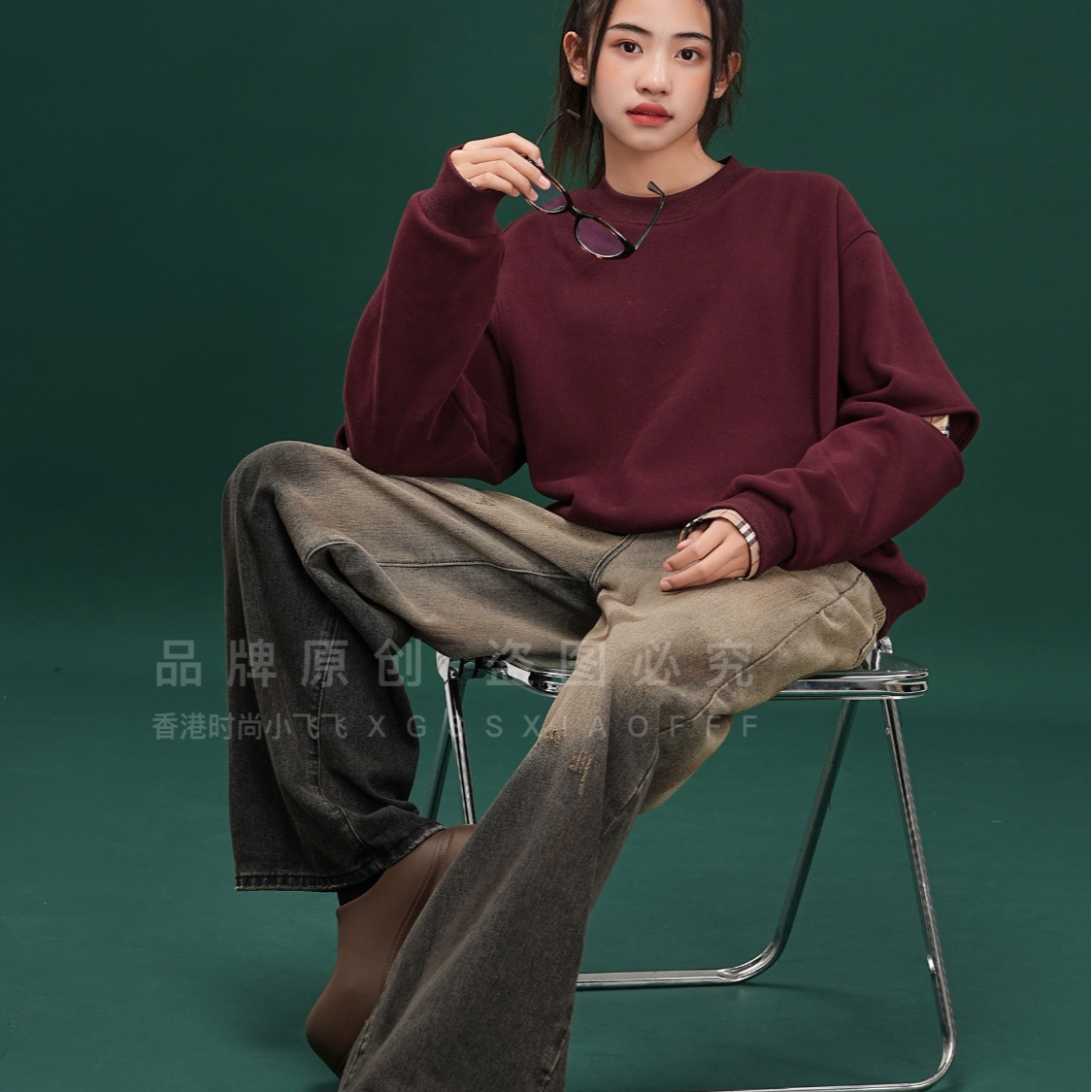 8701高端专享秋冬款加绒卫衣红色（飞飞）