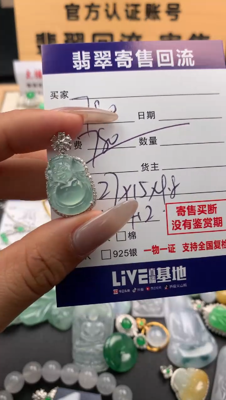 翡翠18K金镶嵌颈饰10126969