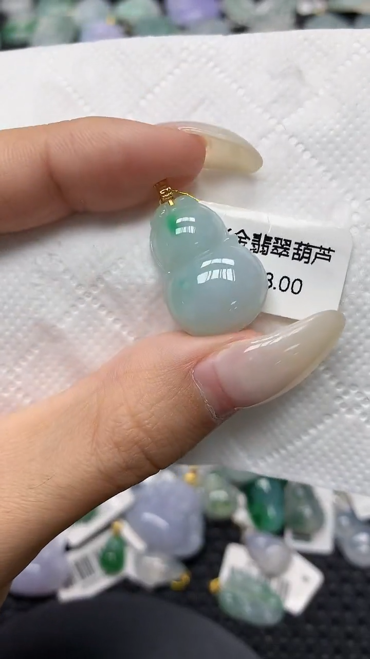 颈饰18K金镶嵌翡翠11111111111