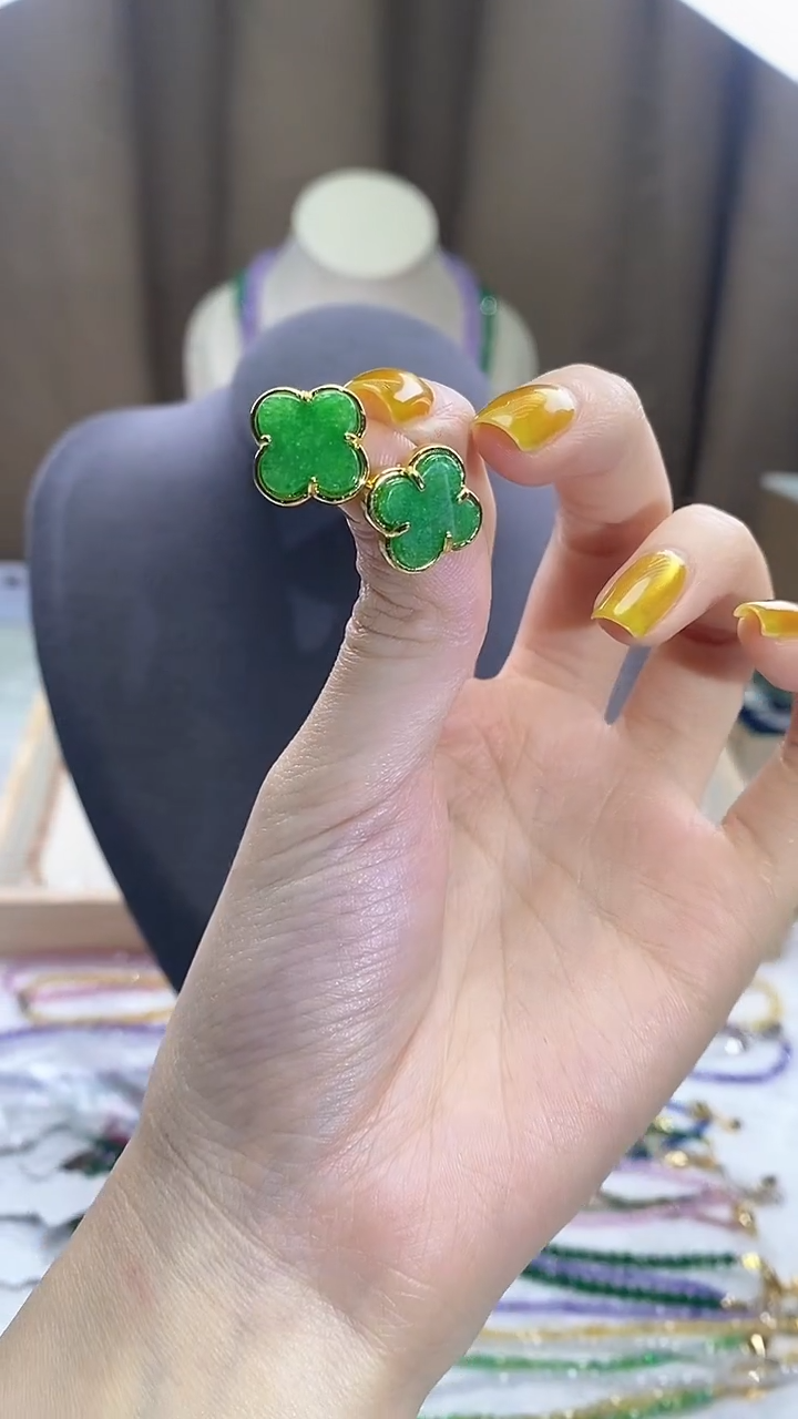 【闪购商品】翡翠耳饰未镶嵌诗宁甄选珠宝SYZBA104