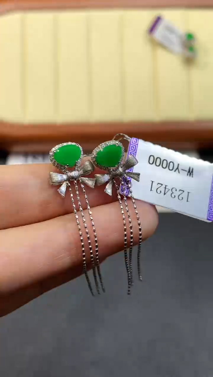 【闪购商品】翡翠耳饰18K金镶嵌YS123421