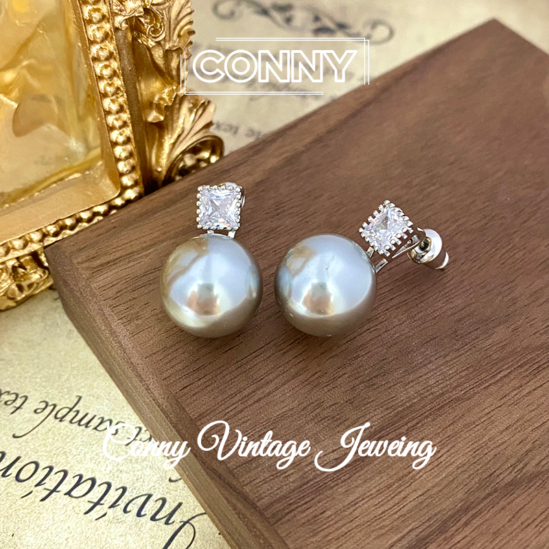 铜合金仿珍珠耳饰 KN0050 法 ·【曼城旧事】时尚百搭大气高级感耳钉