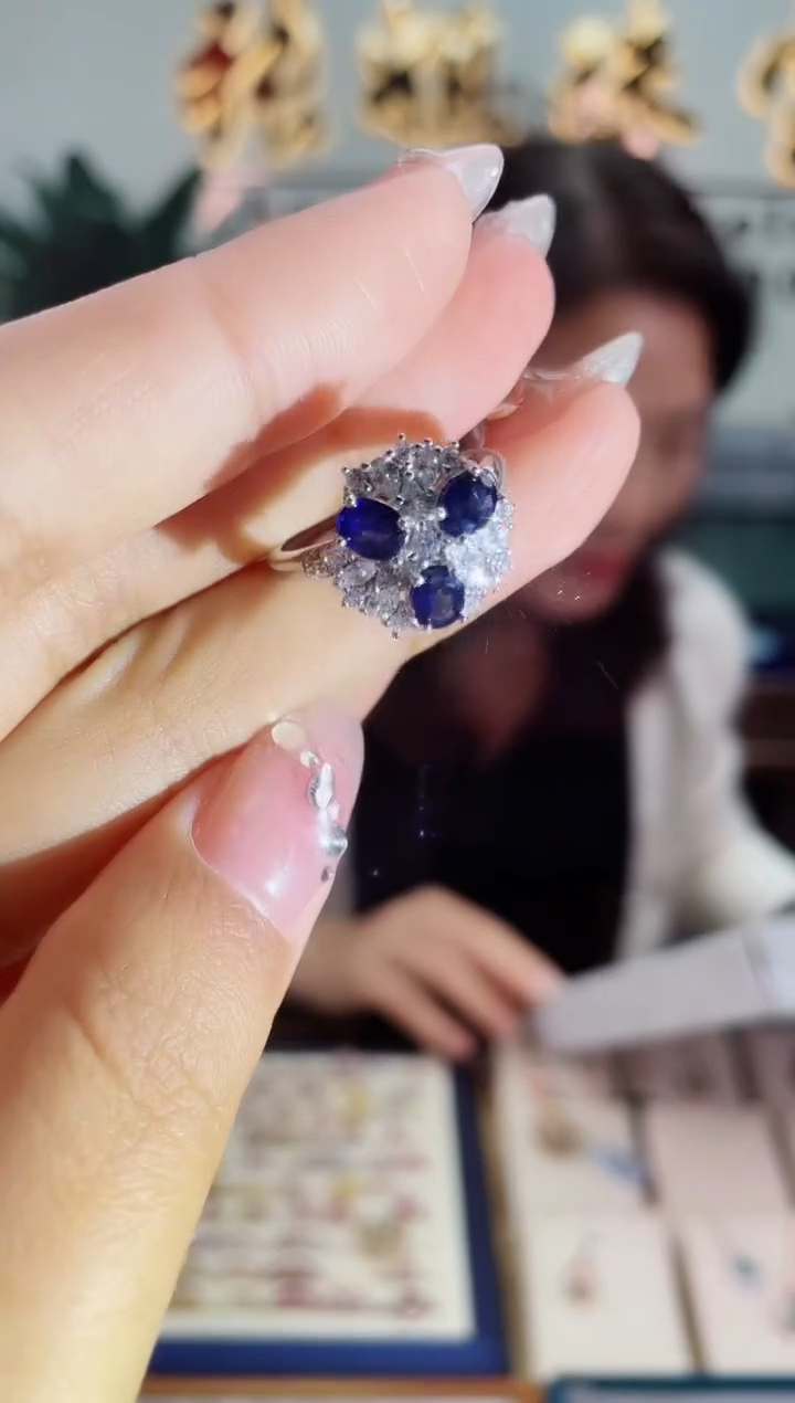 【闪购商品】蓝宝石戒指银S925镶嵌戒指