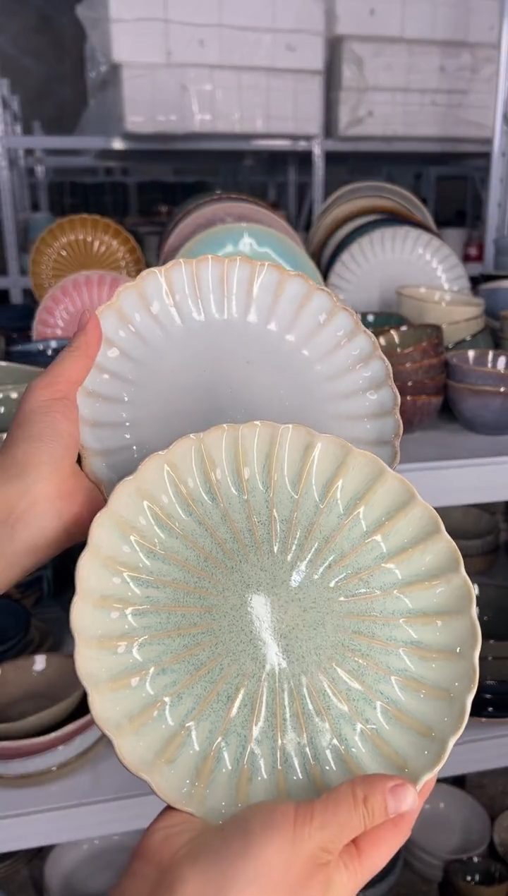 陶瓷外贸尾货瑕疵满20包邮X2 小盘8英寸