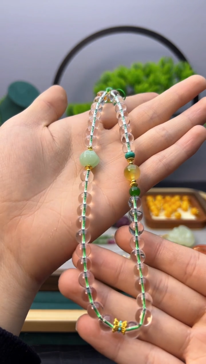 【闪购商品】水晶吊坠(不含链)14K金镶嵌Q31