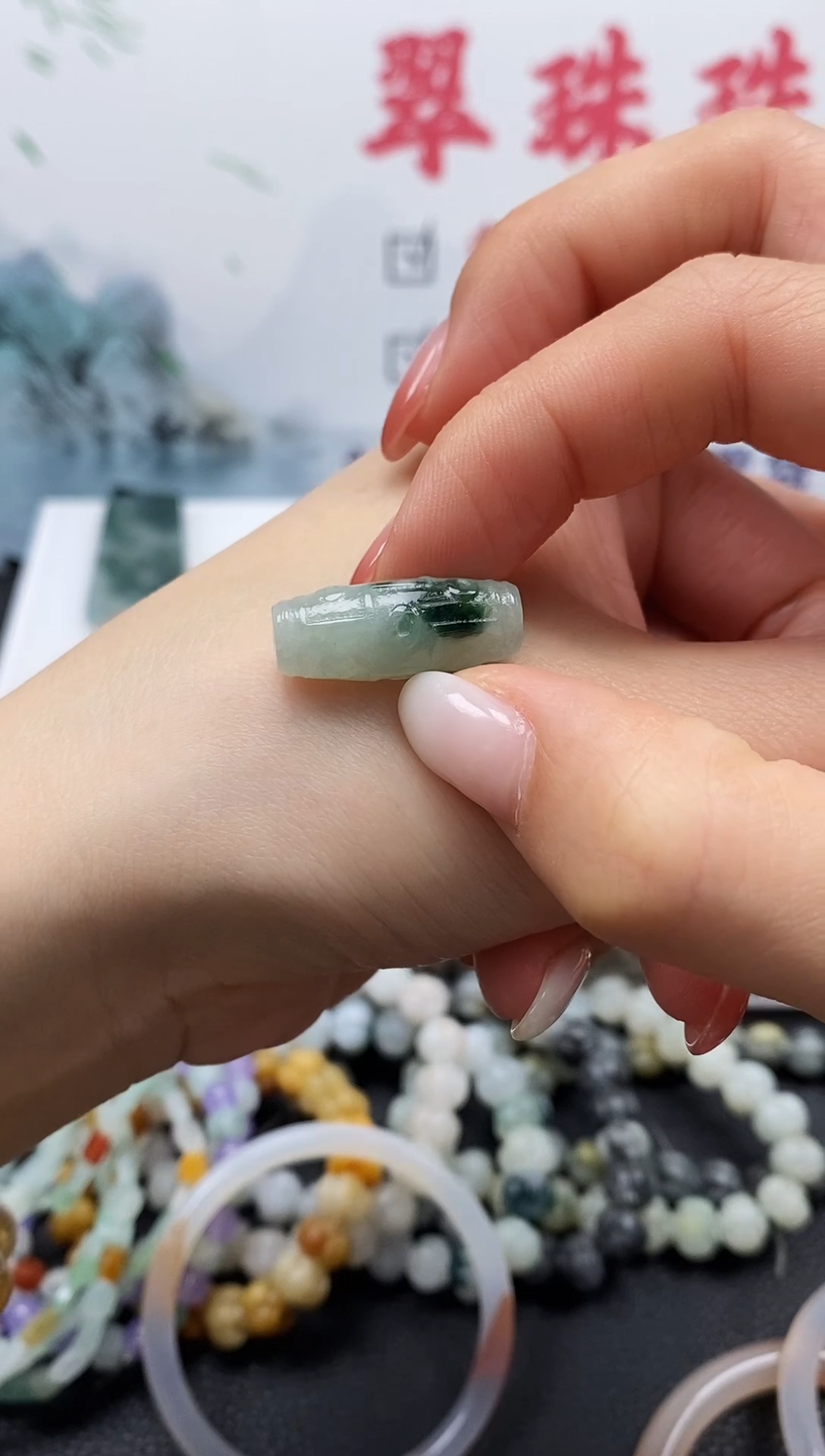 定制翡翠未镶嵌翡翠毛货~