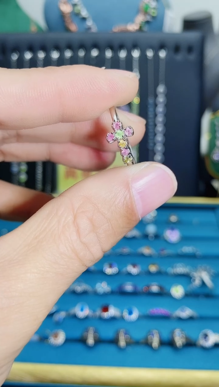 【闪购商品】碧玺戒指银S925镶嵌11211