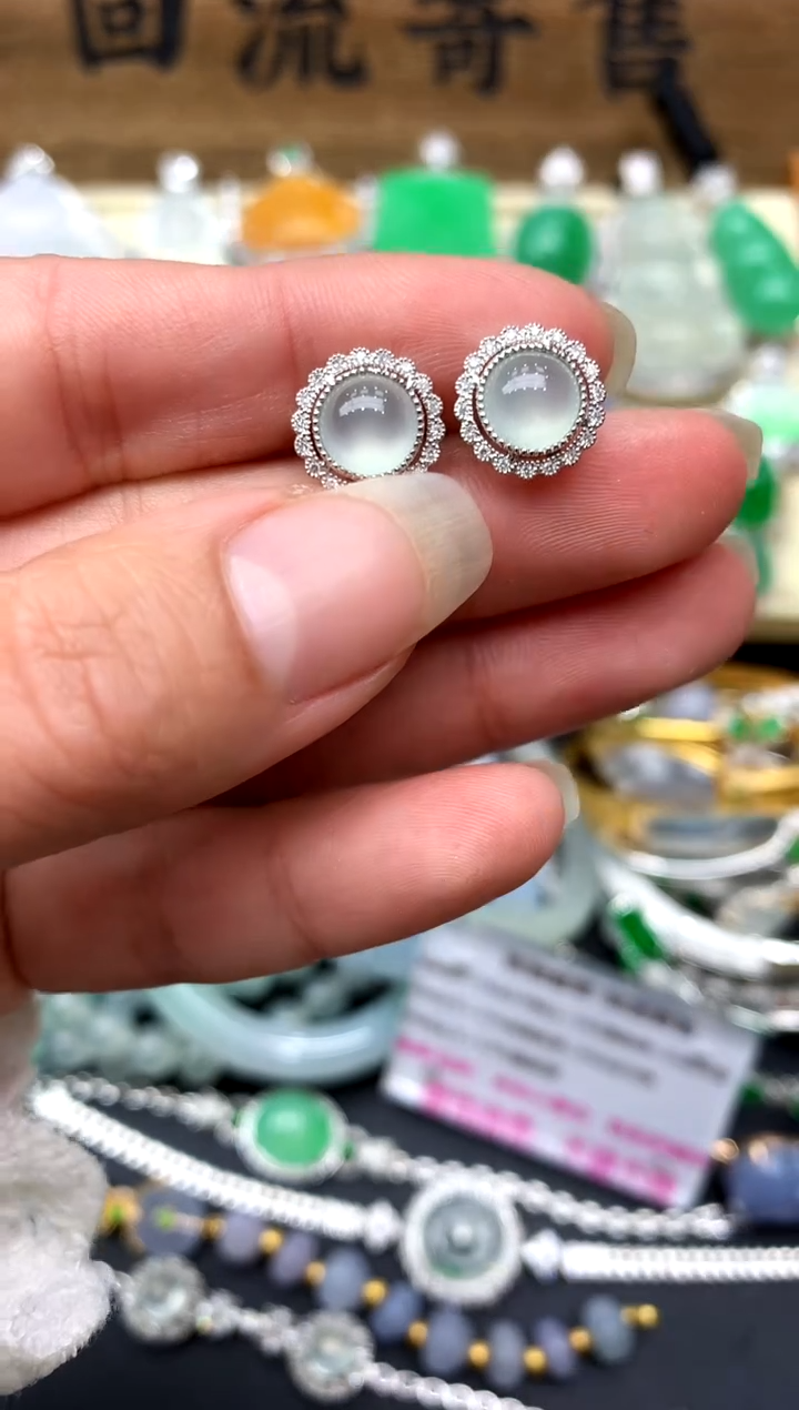 【闪购商品】翡翠耳饰18K金镶嵌228-中国好珍宝