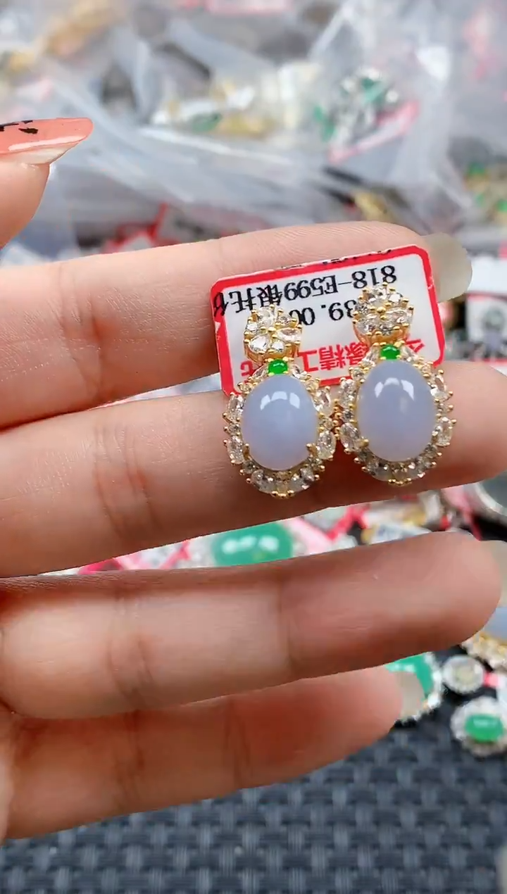 银S925镶嵌戒指翡翠天然A货缅甸翡翠