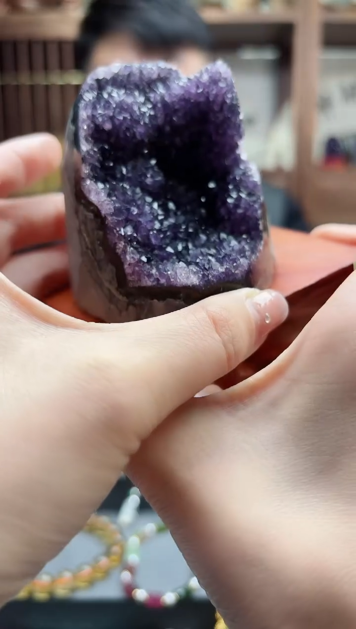 【闪购商品】水晶摆件未镶嵌紫水晶摆件 赠底座ST