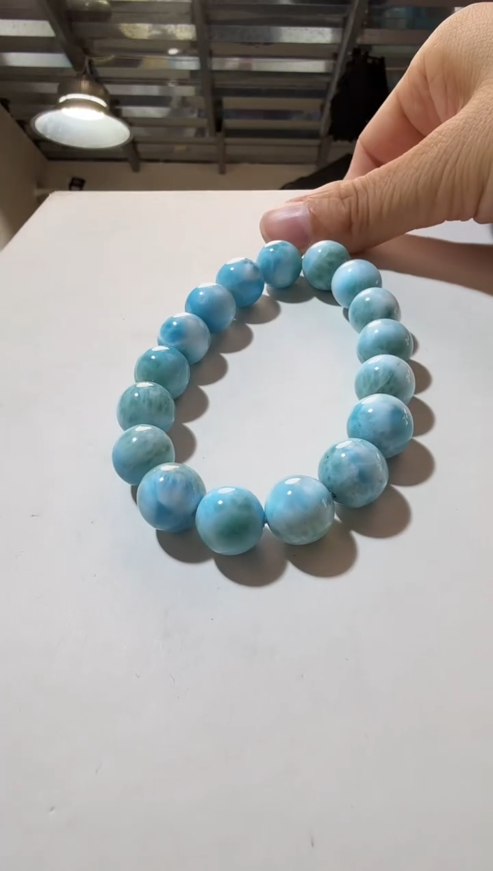 未镶嵌针钠钙石（海纹石）手链优0557 约12