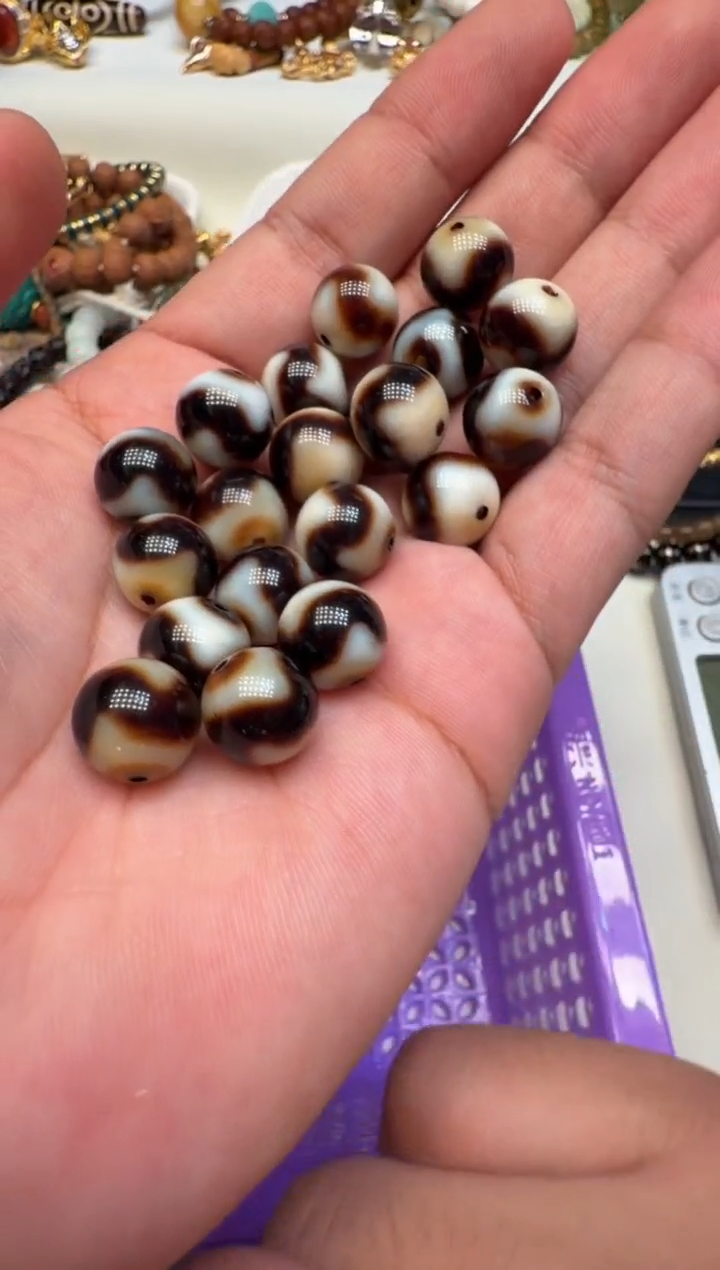 未镶嵌颈饰玛瑙/玉髓水波珠珠单子