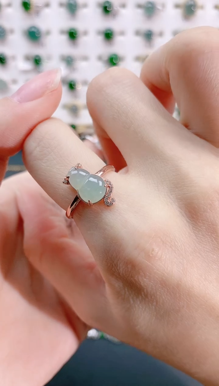 【闪购商品】翡翠戒指银S925镶嵌天然翡翠