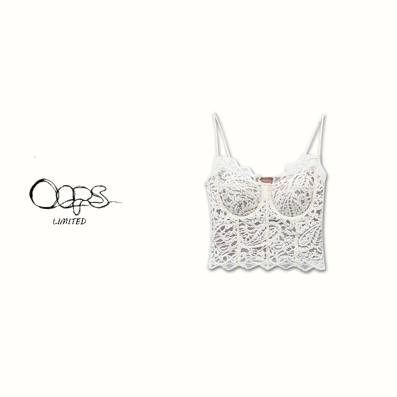 【腰果花】白色蕾丝绣花胸垫吊带背心法式纯欲性感短款内搭女