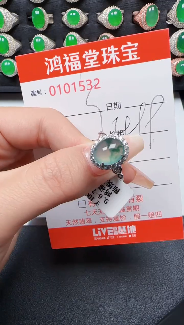 【闪购商品】翡翠戒指银S925镶嵌1532