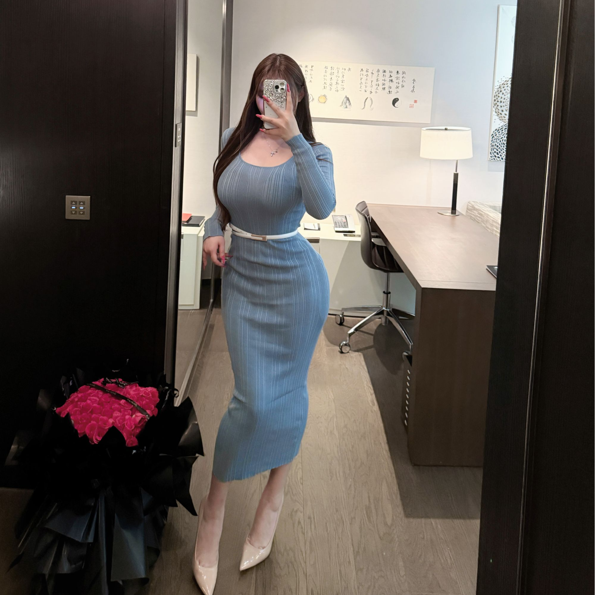 12/28 19:00 胖婷大码定制新品上市「首尔恋人」针织连衣裙