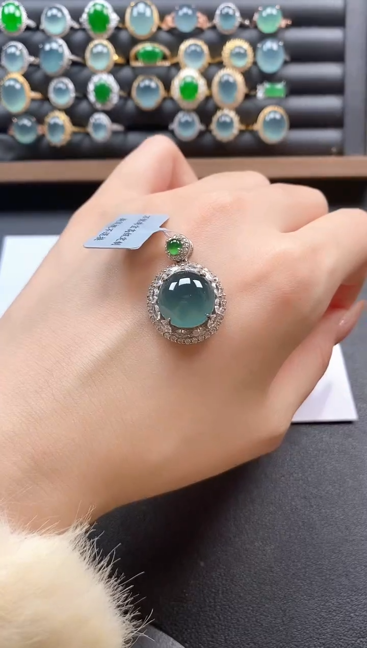 银S925镶嵌戒指翡翠51511