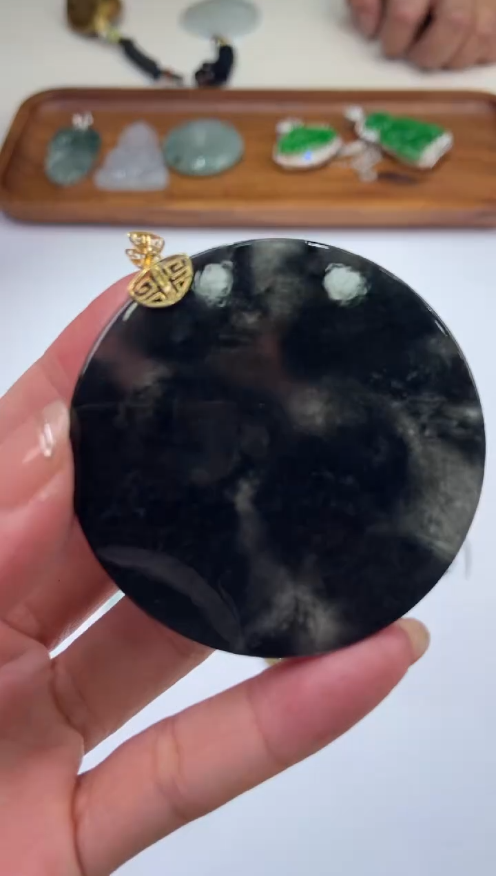 【闪购商品】翡翠18K金镶嵌挂件280336  