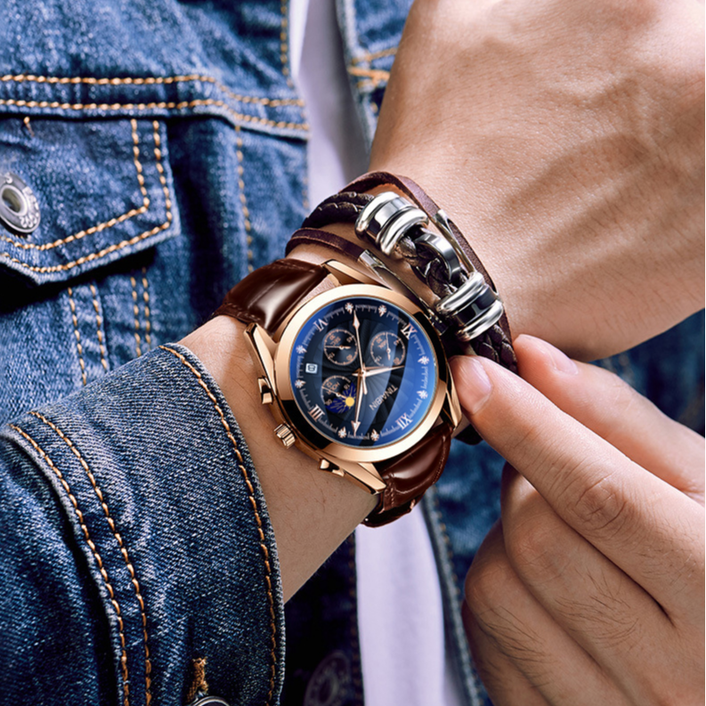 全新未使用 TINAIBIN 冒险家系列多功能自动腕表YH