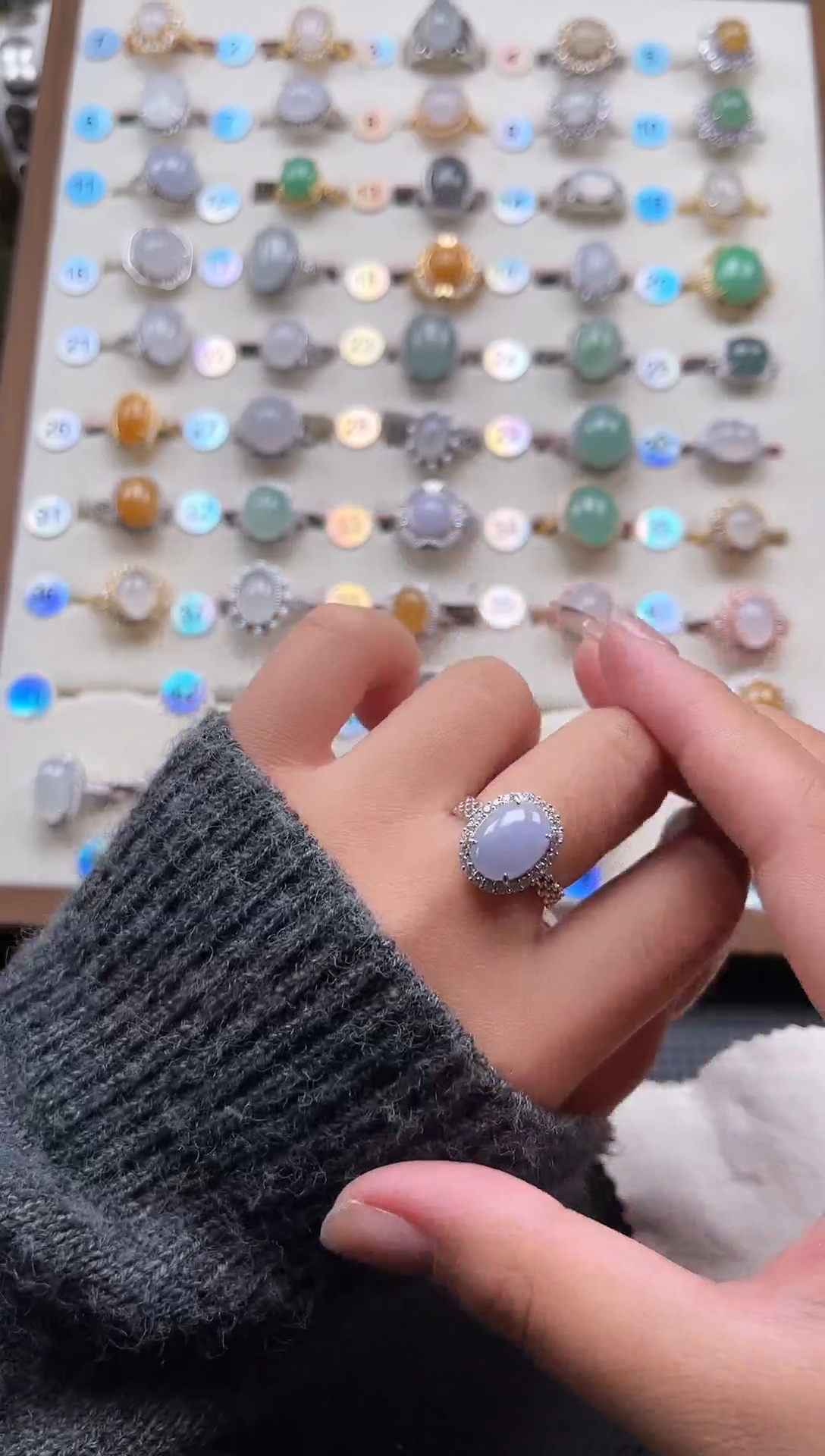 【闪购商品】翡翠戒指银S925镶嵌天然A货翡翠戒指