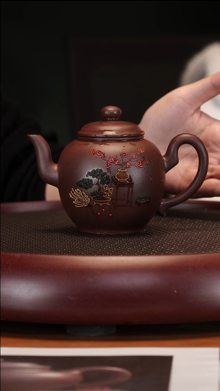【闪购商品】紫砂茶壶1-131 SDH宫灯紫泥250cc