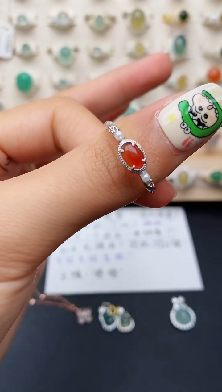 【闪购商品】翡翠戒指银S925镶嵌缅甸翡翠