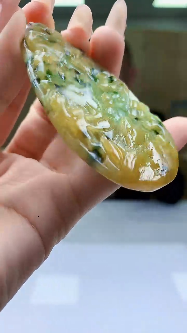 【闪购商品】定制翡翠未镶嵌4812ty-毛货挂件34