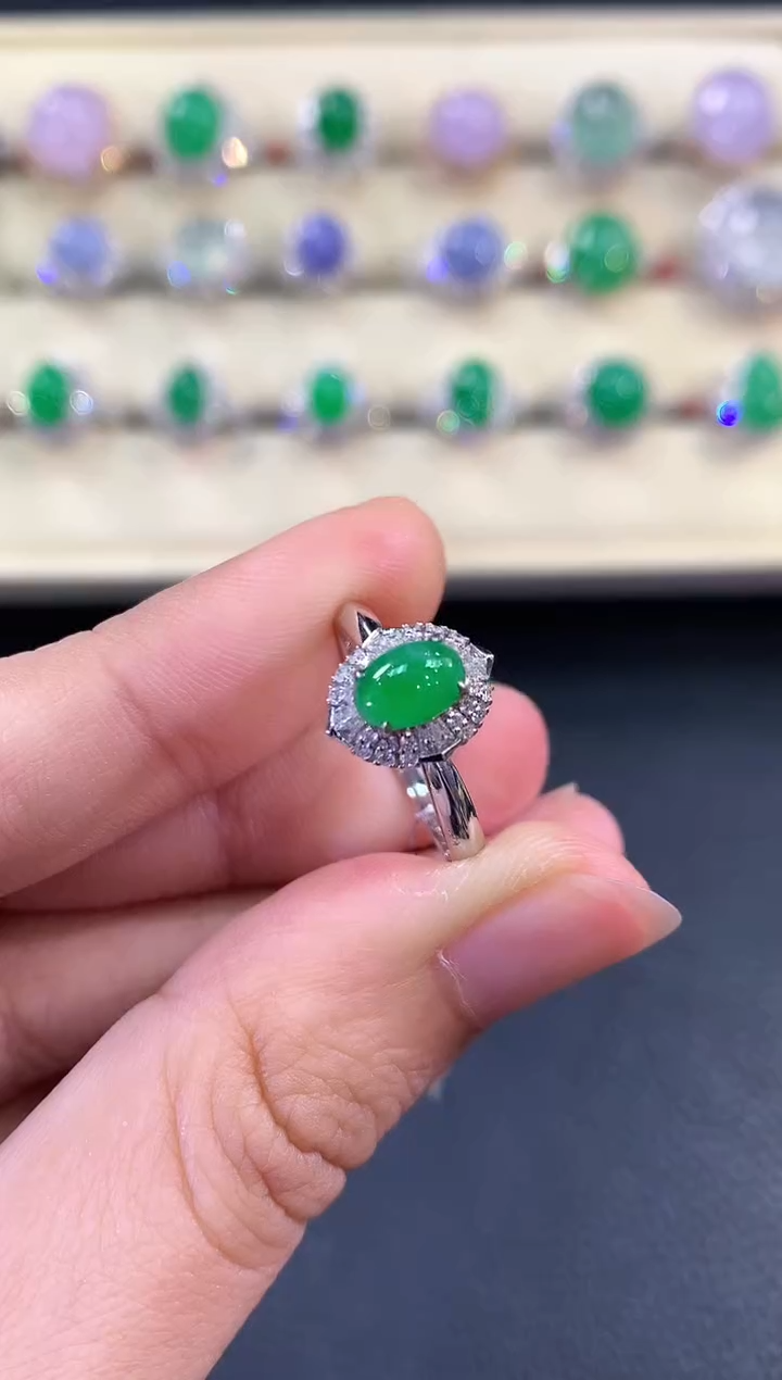 【闪购商品】翡翠戒指18K金镶嵌B79   