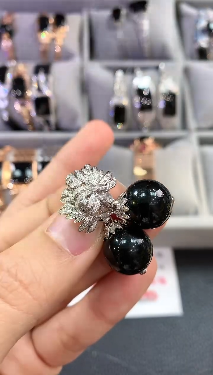 【闪购商品】翡翠耳饰18K金镶嵌w189不退换