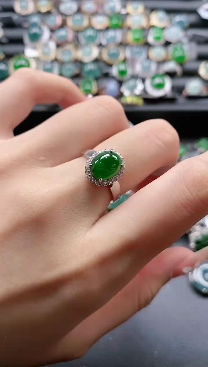 【闪购商品】翡翠戒指银S925镶嵌51151