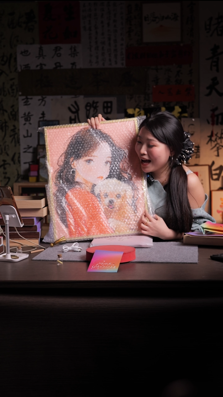 国画干*.337-油画-狗-女孩-