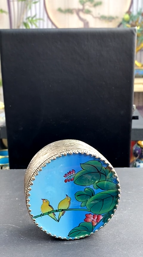 【闪购商品】非遗技艺 玻璃背画粉盒·