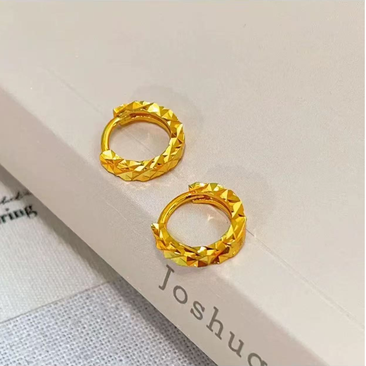 合金耳饰 耳钉圆满天星闪耀耳扣耳钉素圈耳环时尚简约E1