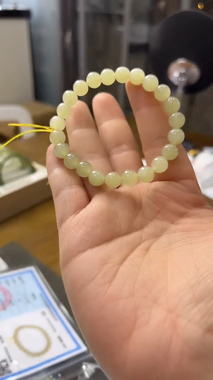 【闪购商品】和田玉手链未镶嵌蜂蜜水手串8mm