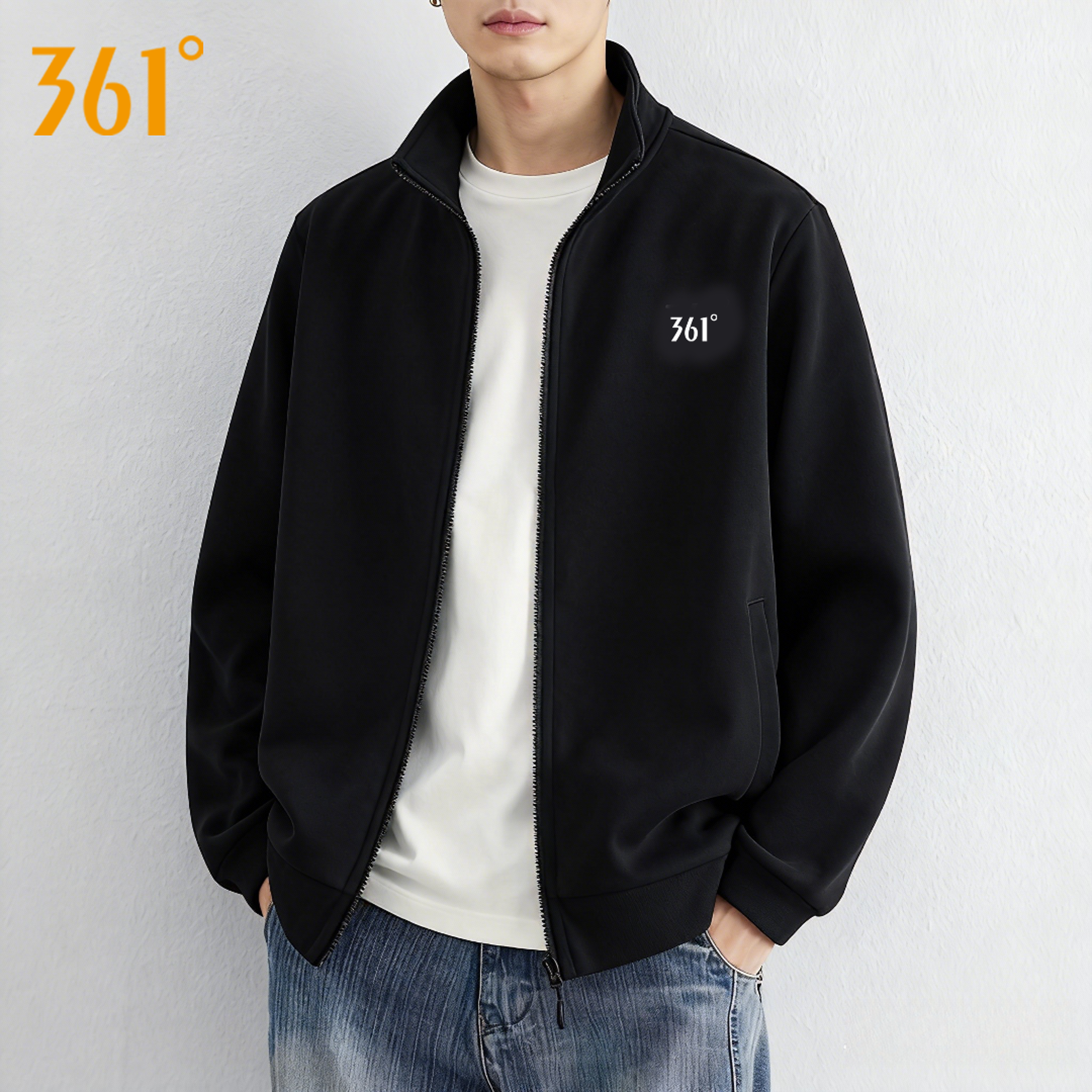 361度摇粒绒卫衣外套情侣冬季2025新款灰色加绒加厚保暖立领开衫