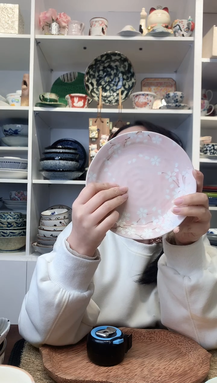 陶瓷【微瑕】美浓烧舞樱小平盘16cm