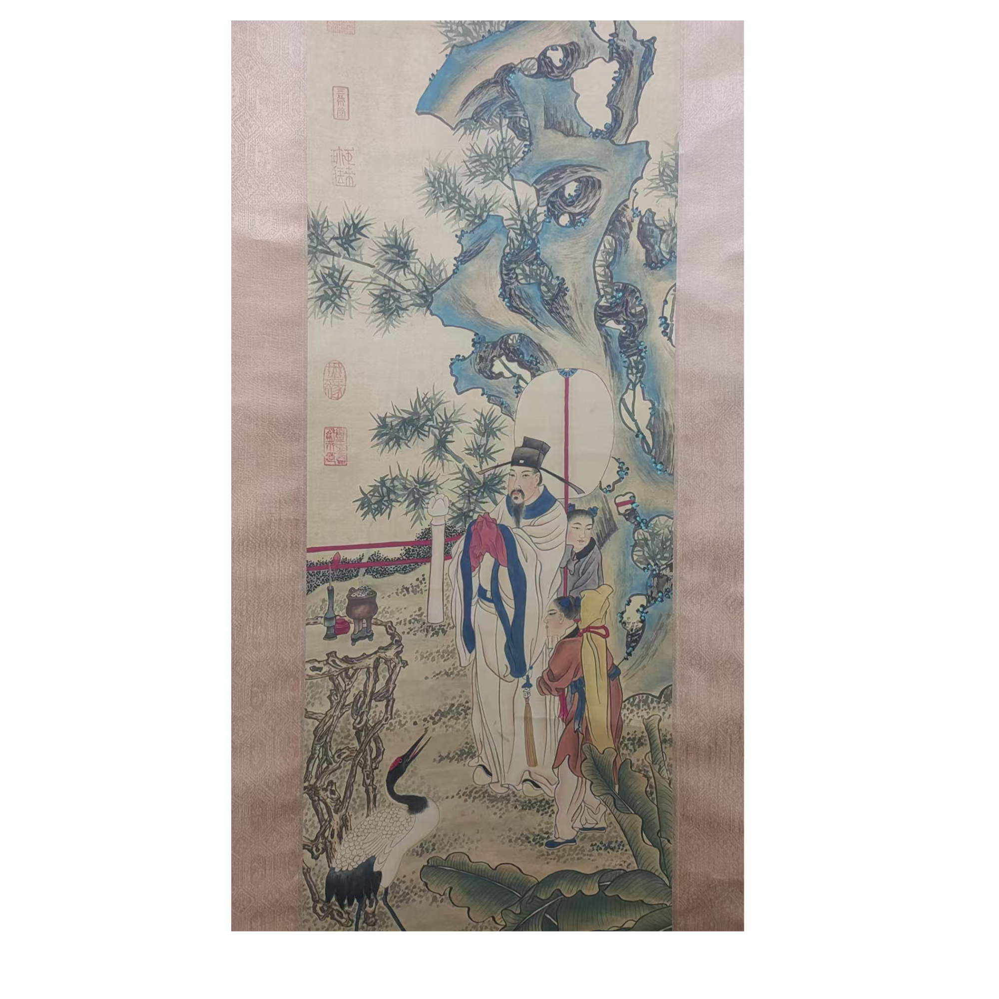 李老 款人物立轴96*42约3.6平尺