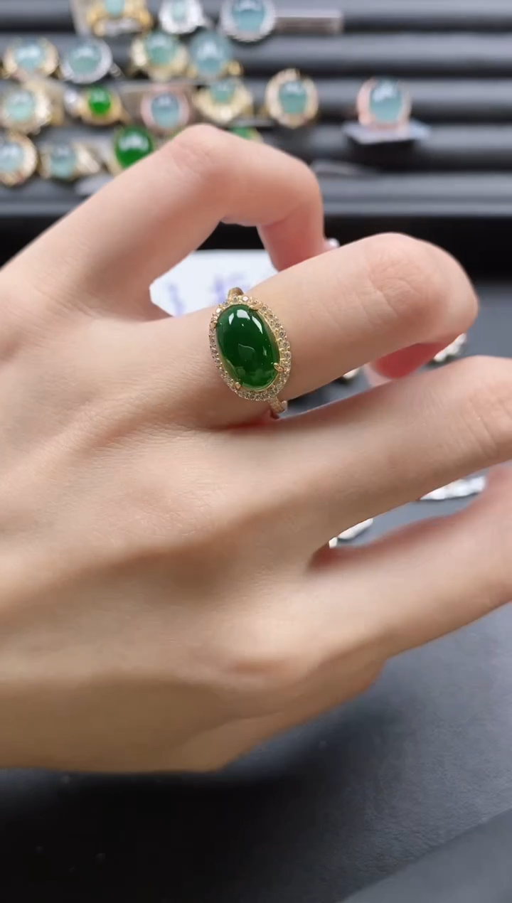 【闪购商品】翡翠戒指银S925镶嵌651121