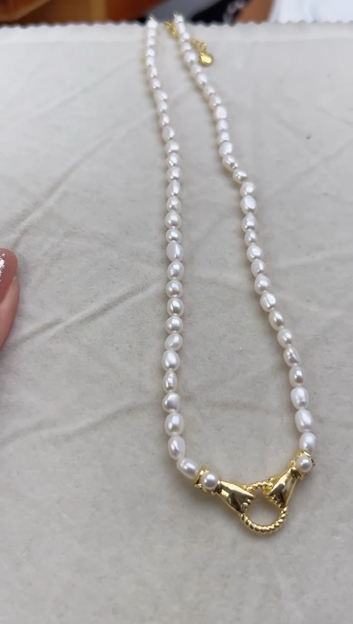 未镶嵌淡水珍珠43珍珠项链diy