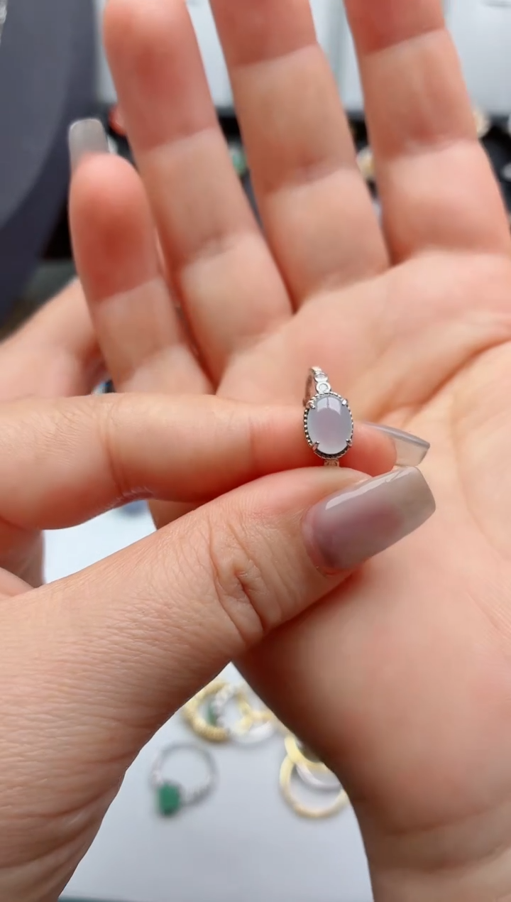 银S925镶嵌戒指翡翠.