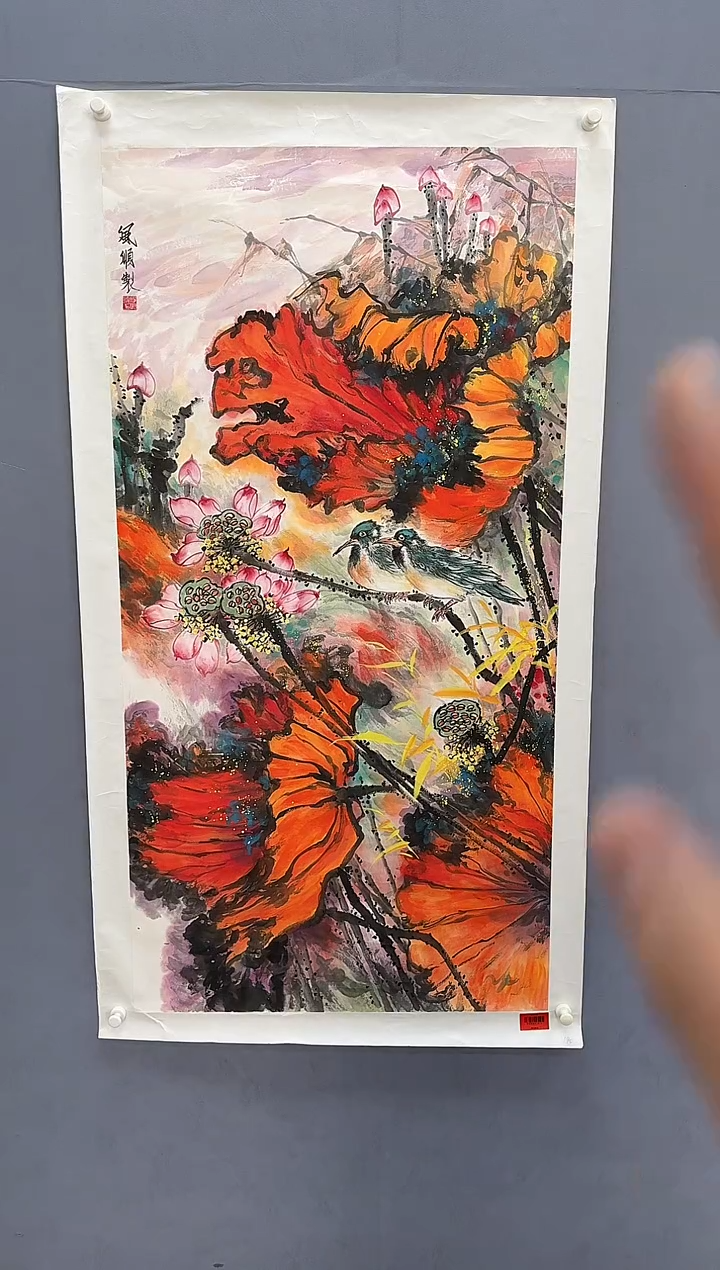 国画杨风顺绘画8pc花鸟紫P