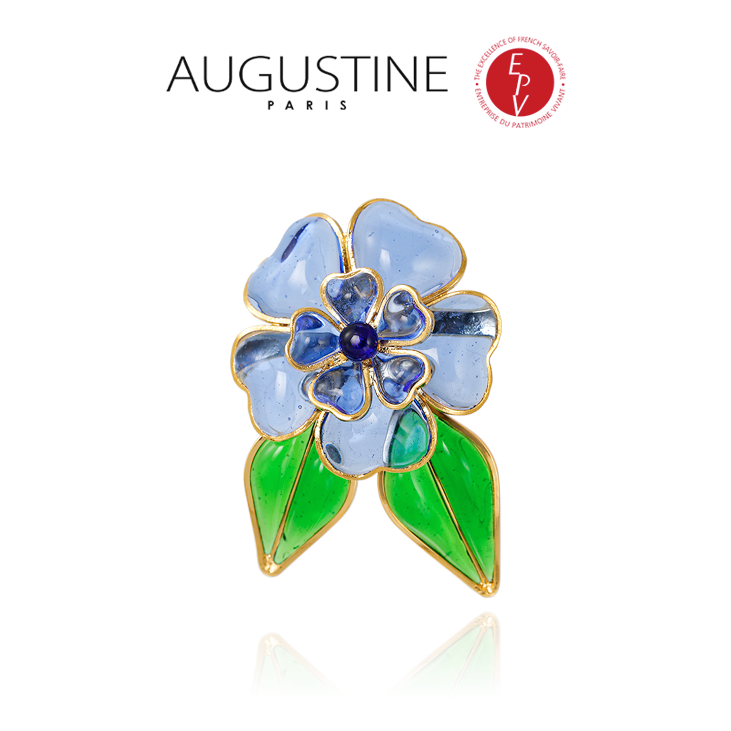 AZLOOK【法国进口】AUGUSTINE 奥古斯汀胸针蓝色百年古法琉璃