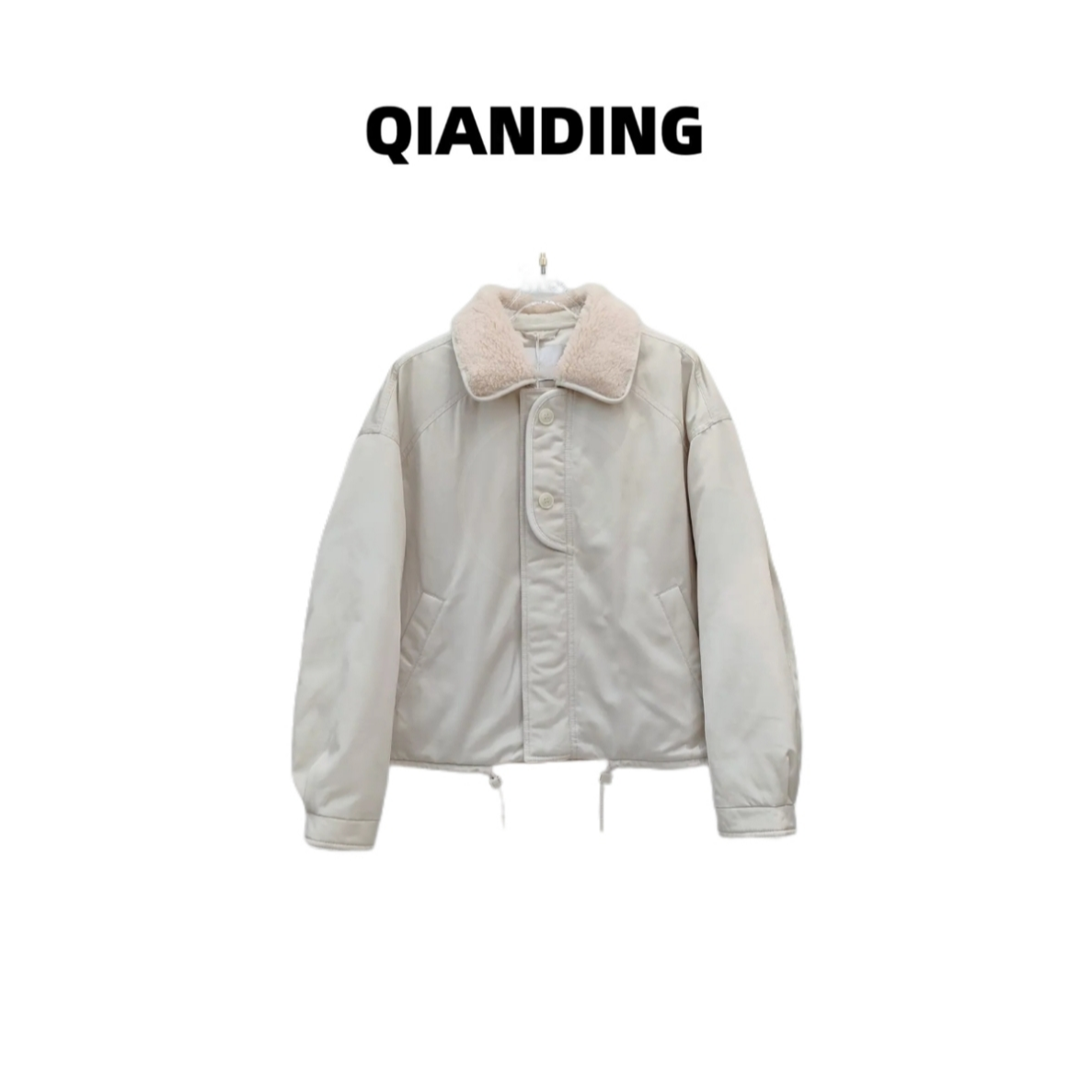【QIANDING】”白巧”白鸭绒翻领羽绒服250121