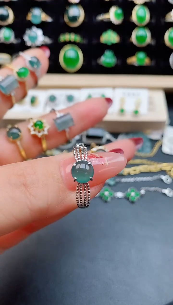 【闪购商品】翡翠戒指银S925镶嵌5080550