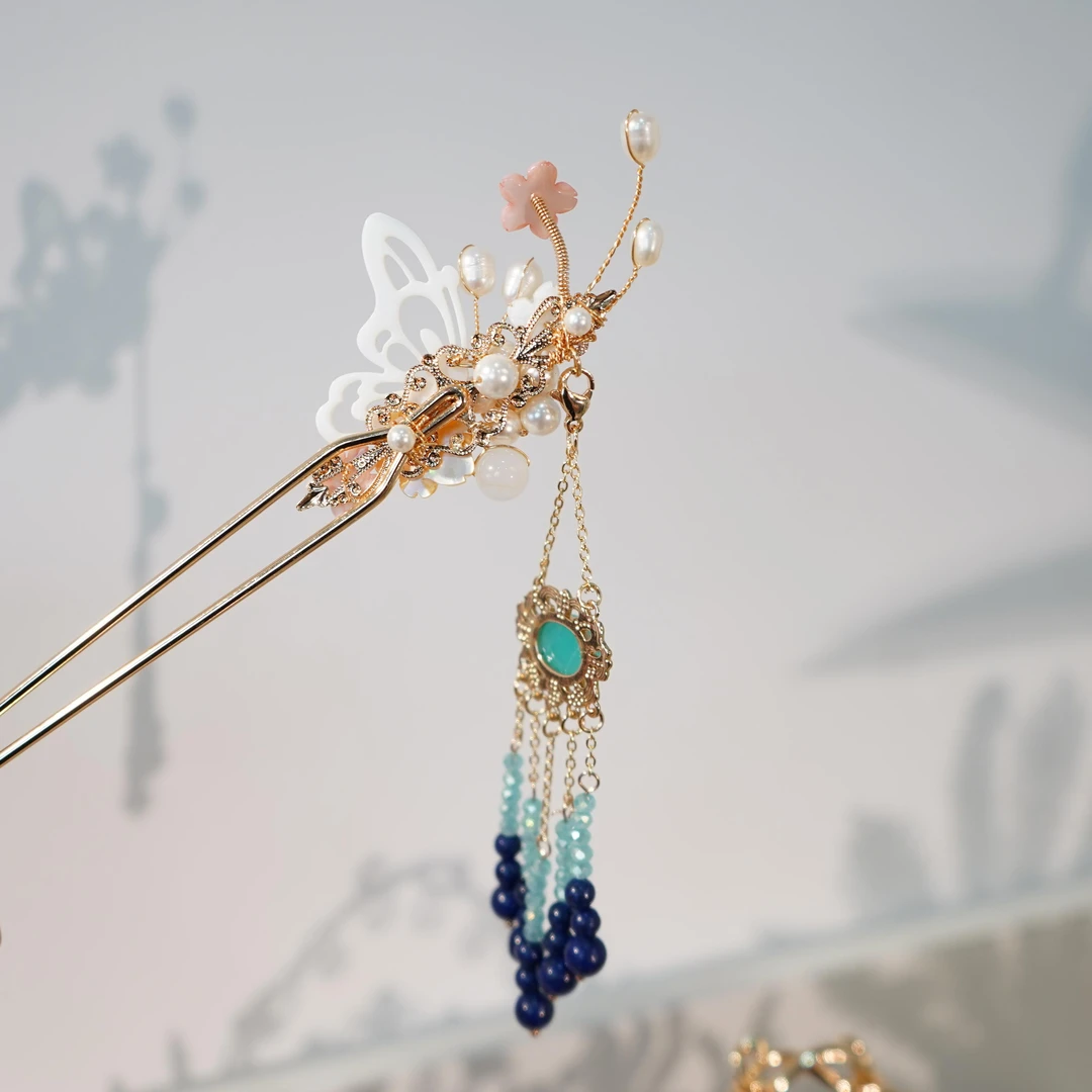 古悦倾城【悠然发钗】古风长流苏发簪中国风汉服配饰中式古典发饰