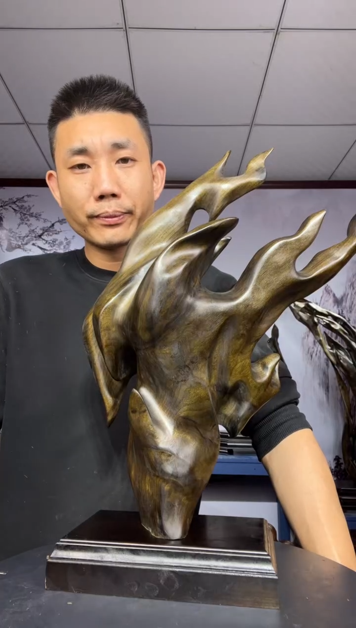 金丝楠木雕款阳*金丝楠木工艺品摆件