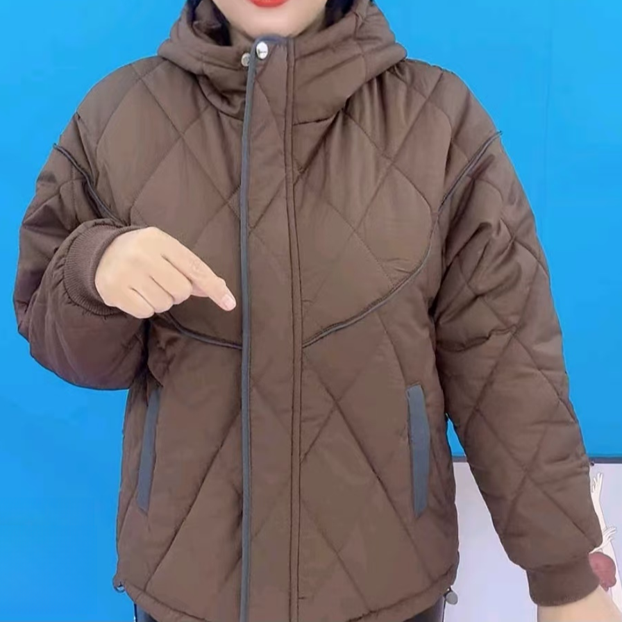 2025年中老年秋冬新款棉服女装外套气质休闲百搭时尚连帽潮流