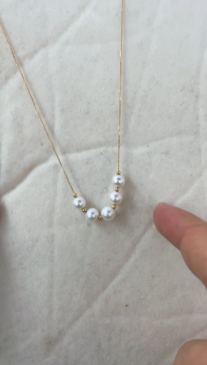 【闪购商品】淡水珍珠颈饰18K金镶嵌项链