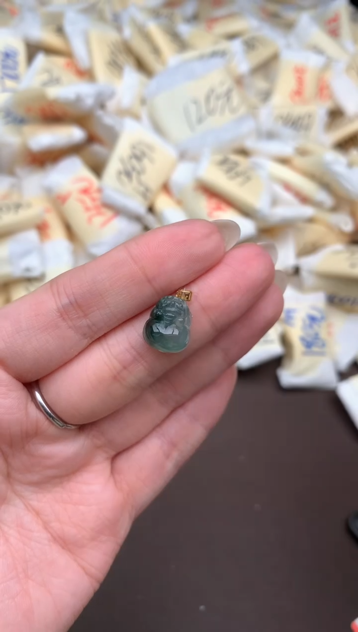 【闪购商品】翡翠挂件18K金镶嵌一