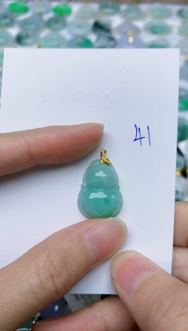 【闪购商品】翡翠颈饰18K金镶嵌41天然翡翠A货 